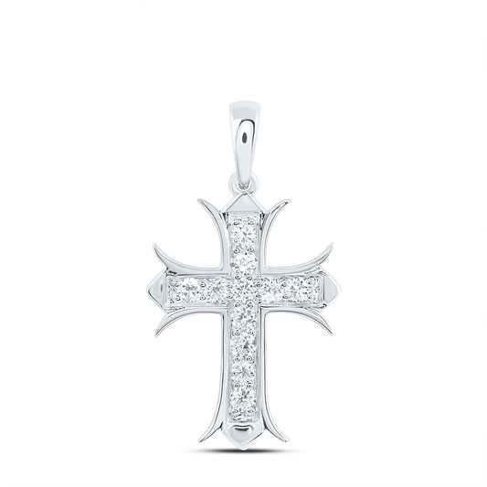 14k White Gold 0.33 CTW Lab Grown Diamond Fashion Cross Pendant