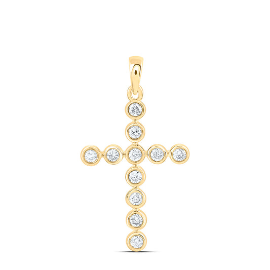 14k Yellow Gold 0.25 CTW Lab Grown Diamond Fashion Cross Pendant
