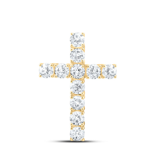 14k Yellow Gold 2 CTW Lab Grown Diamond Fashion Cross Pendant