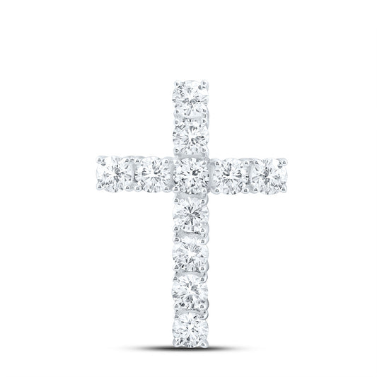 14k White Gold 2 CTW Lab Grown Diamond Fashion Cross Pendant
