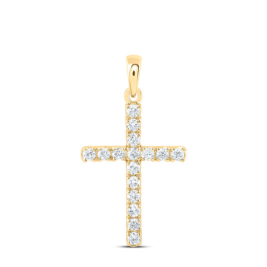 14k Yellow Gold 0.33 CTW Lab Grown Diamond Fashion Cross Pendant