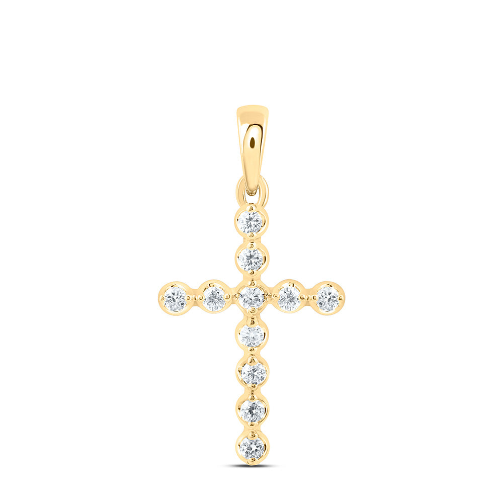 14k Yellow Gold 0.25 CTW Lab Grown Diamond Fashion Cross Pendant