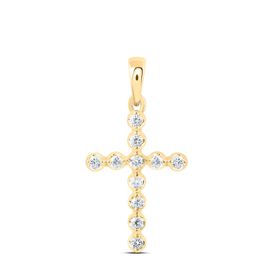 14k Yellow Gold 0.25 CTW Lab Grown Diamond Fashion Cross Pendant