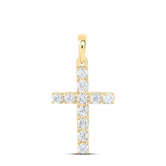 14k Yellow Gold 0.33 CTW Lab Grown Diamond Fashion Cross Pendant
