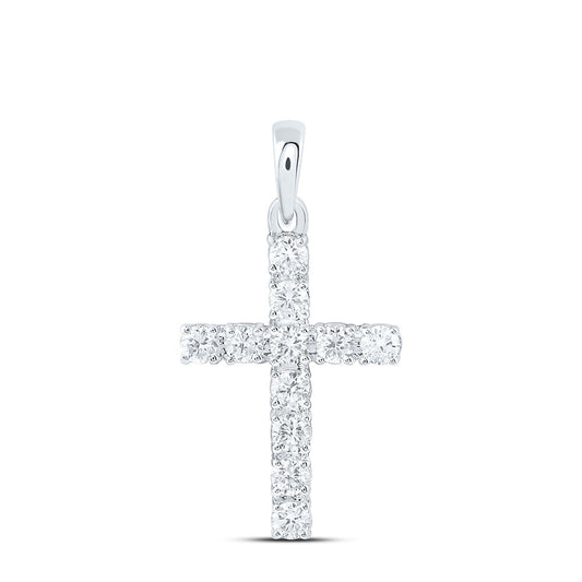 14k White Gold 0.33 CTW Lab Grown Diamond Fashion Cross Pendant