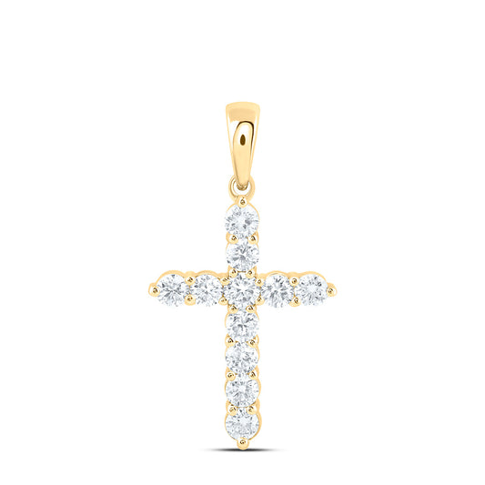 14k Yellow Gold 0.75 CTW Lab Grown Diamond Fashion Cross Pendant