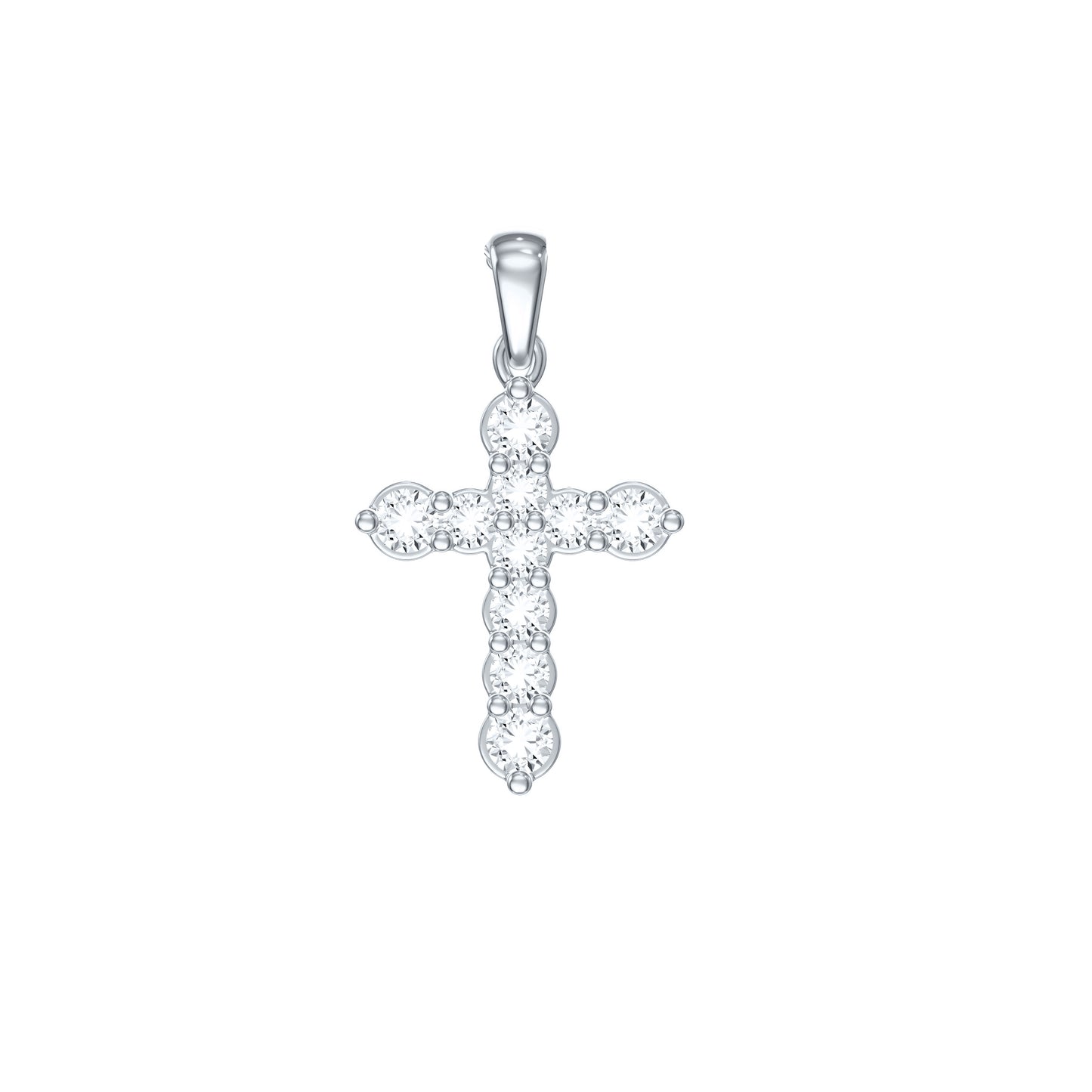 14k White Gold 0.625 CTW Lab Grown Diamond Fashion Cross Pendant