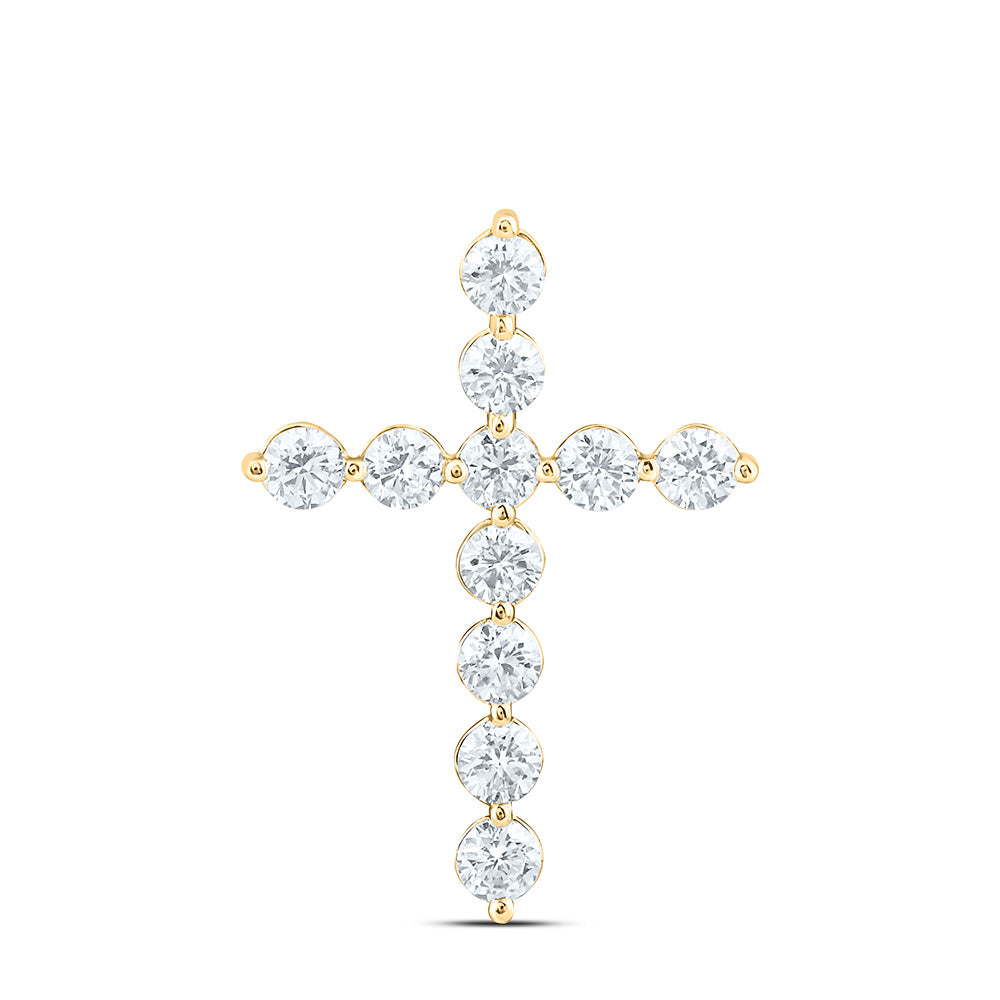 14k Yellow Gold 0.5 CTW Lab Grown Diamond Fashion Cross Pendant