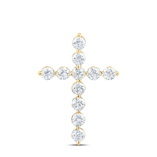 14k Yellow Gold 0.5 CTW Lab Grown Diamond Fashion Cross Pendant