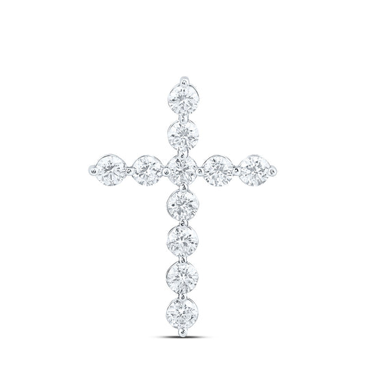 14k White Gold 0.5 CTW Lab Grown Diamond Fashion Cross Pendant