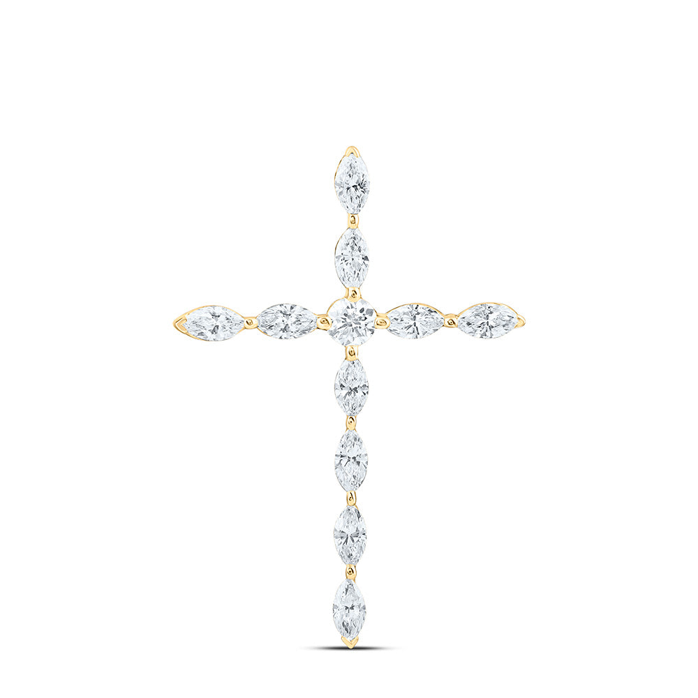 14k Yellow Gold 0.33 CTW Lab Grown Diamond Fashion Cross Pendant