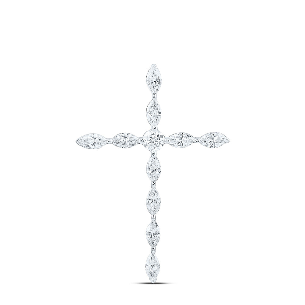 14k White Gold 0.33 CTW Lab Grown Diamond Fashion Cross Pendant