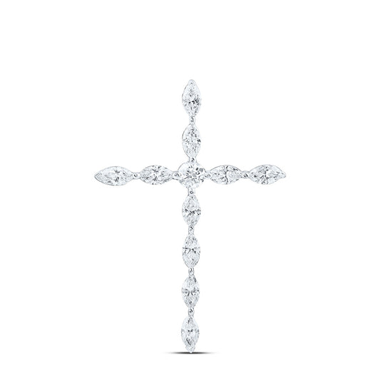 14k White Gold 0.33 CTW Lab Grown Diamond Fashion Cross Pendant