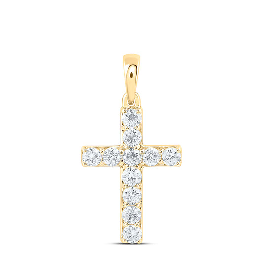 14k Yellow Gold 0.5 CTW Lab Grown Diamond Fashion Cross Pendant
