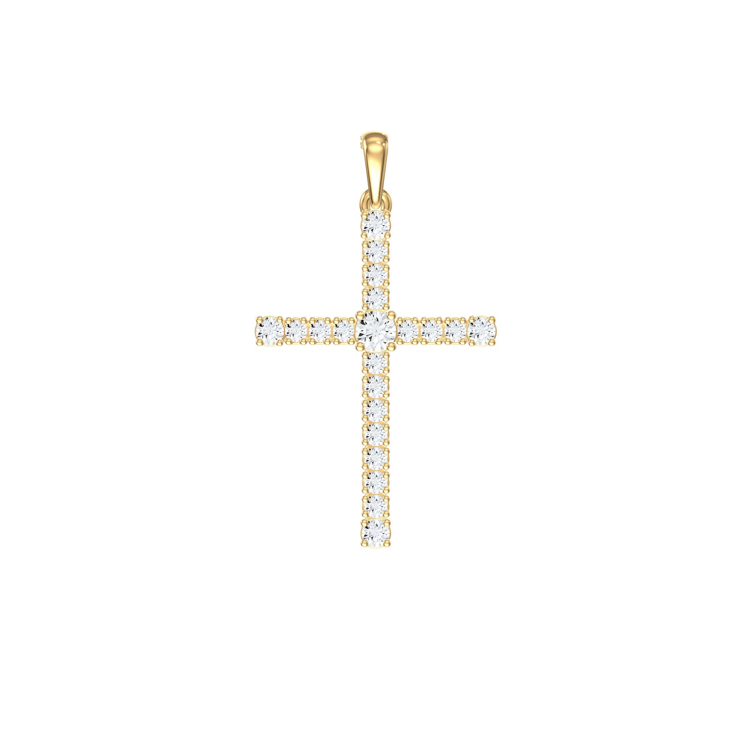 14k Yellow Gold 0.625 CTW Lab Grown Diamond Fashion Cross Pendant