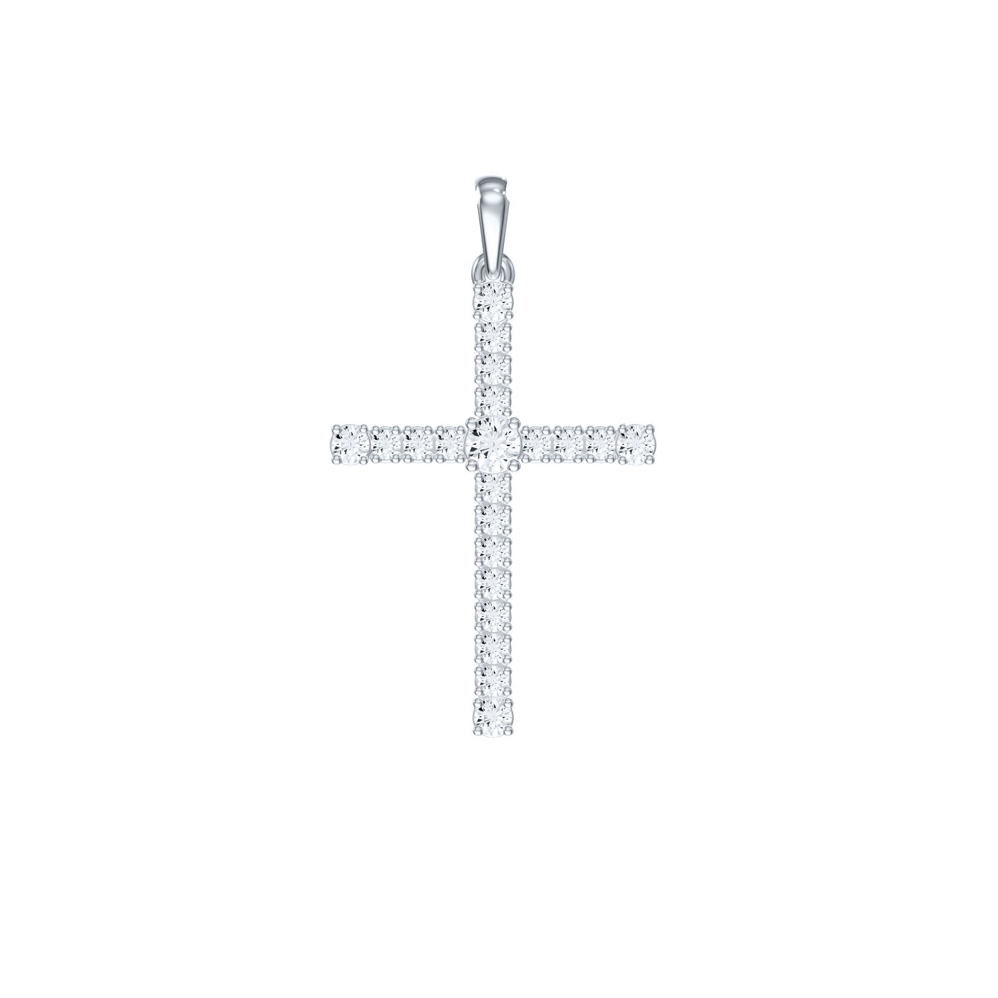 14k White Gold 0.625 CTW Lab Grown Diamond Fashion Cross Pendant