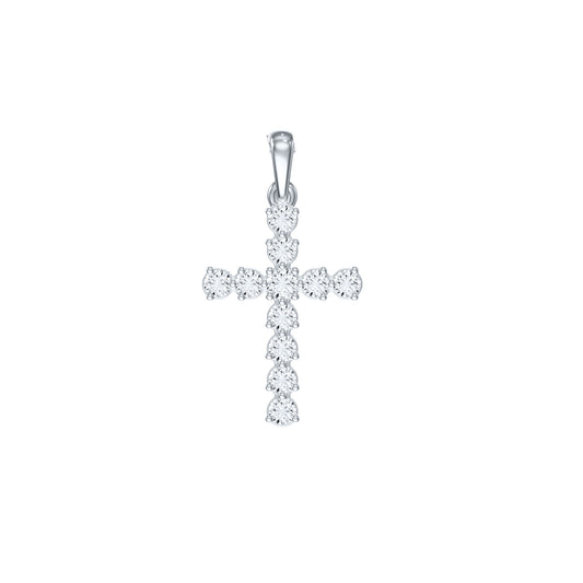 14k White Gold 0.375 CTW Lab Grown Diamond Fashion Cross Pendant