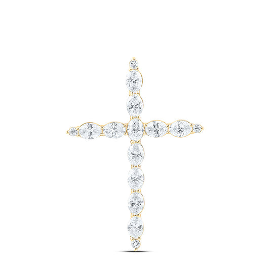 14k Yellow Gold 1.5 CTW Lab Grown Diamond Fashion Cross Pendant