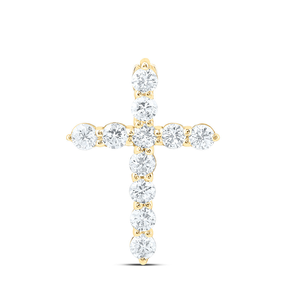 14k Yellow Gold 0.33 CTW Lab Grown Diamond Fashion Cross Pendant