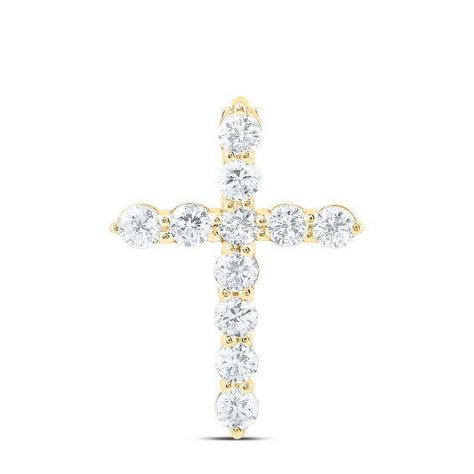 14k Yellow Gold 0.33 CTW Lab Grown Diamond Fashion Cross Pendant