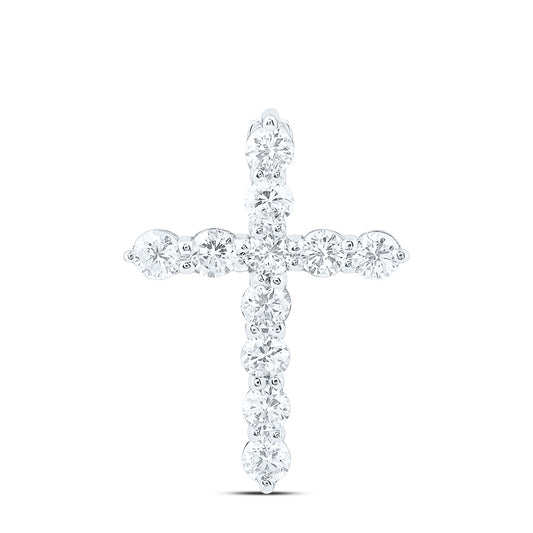 14k White Gold 0.33 CTW Lab Grown Diamond Fashion Cross Pendant