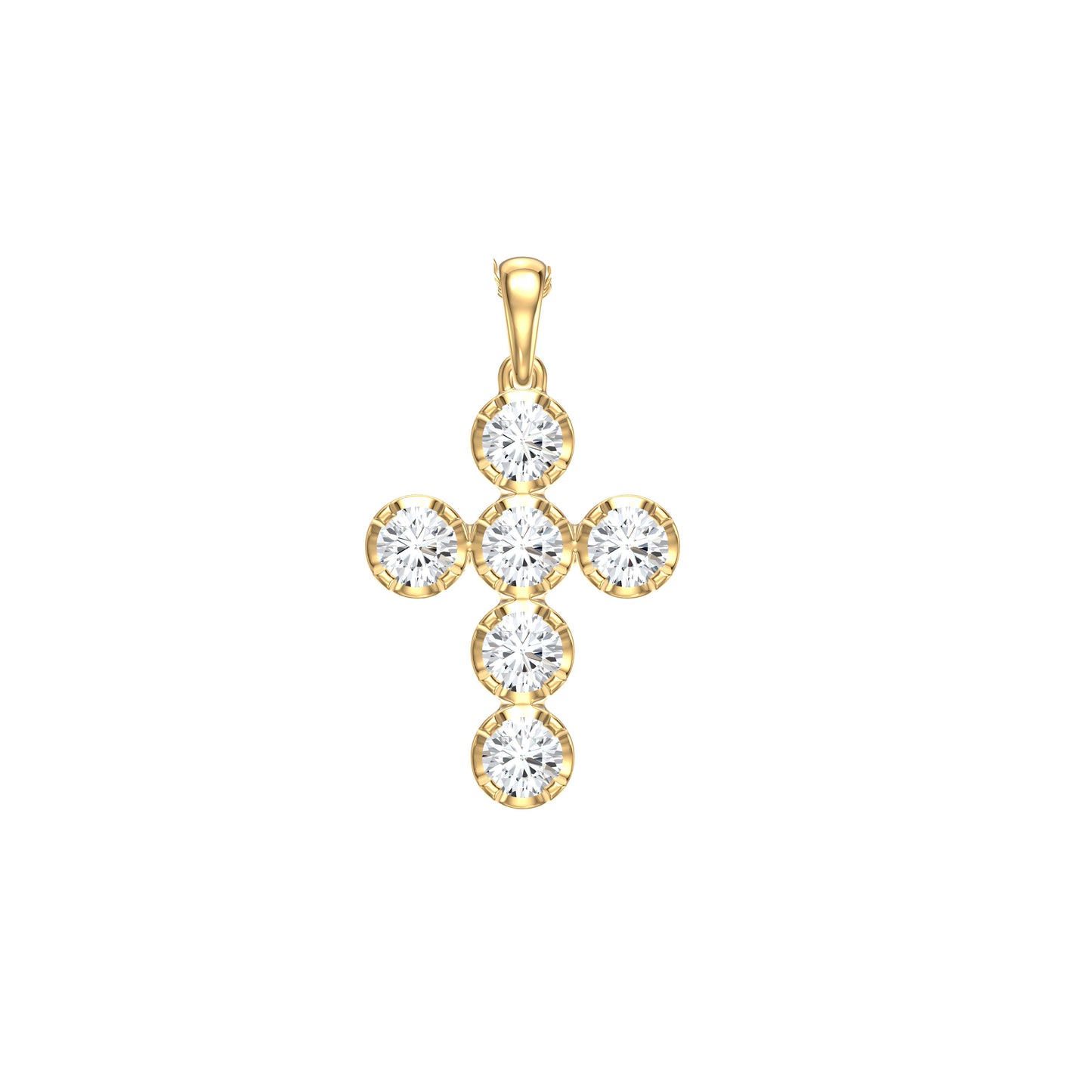 14k Yellow Gold 1 CTW Lab Grown Diamond Fashion Cross Pendant