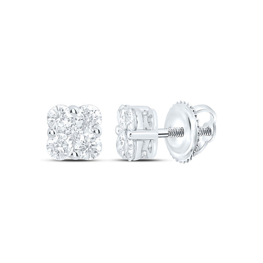 10k White Gold 0.5 CTW Lab Grown Diamond Fashion Stud Earrings