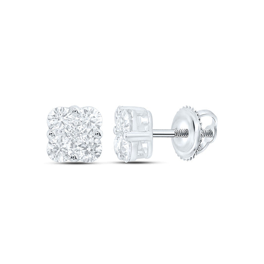 10k White Gold 0.75 CTW Lab Grown Diamond Fashion Stud Earrings