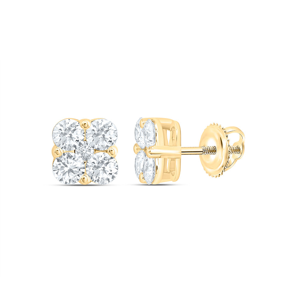 10k Yellow Gold 1 CTW Lab Grown Diamond Fashion Stud Earrings