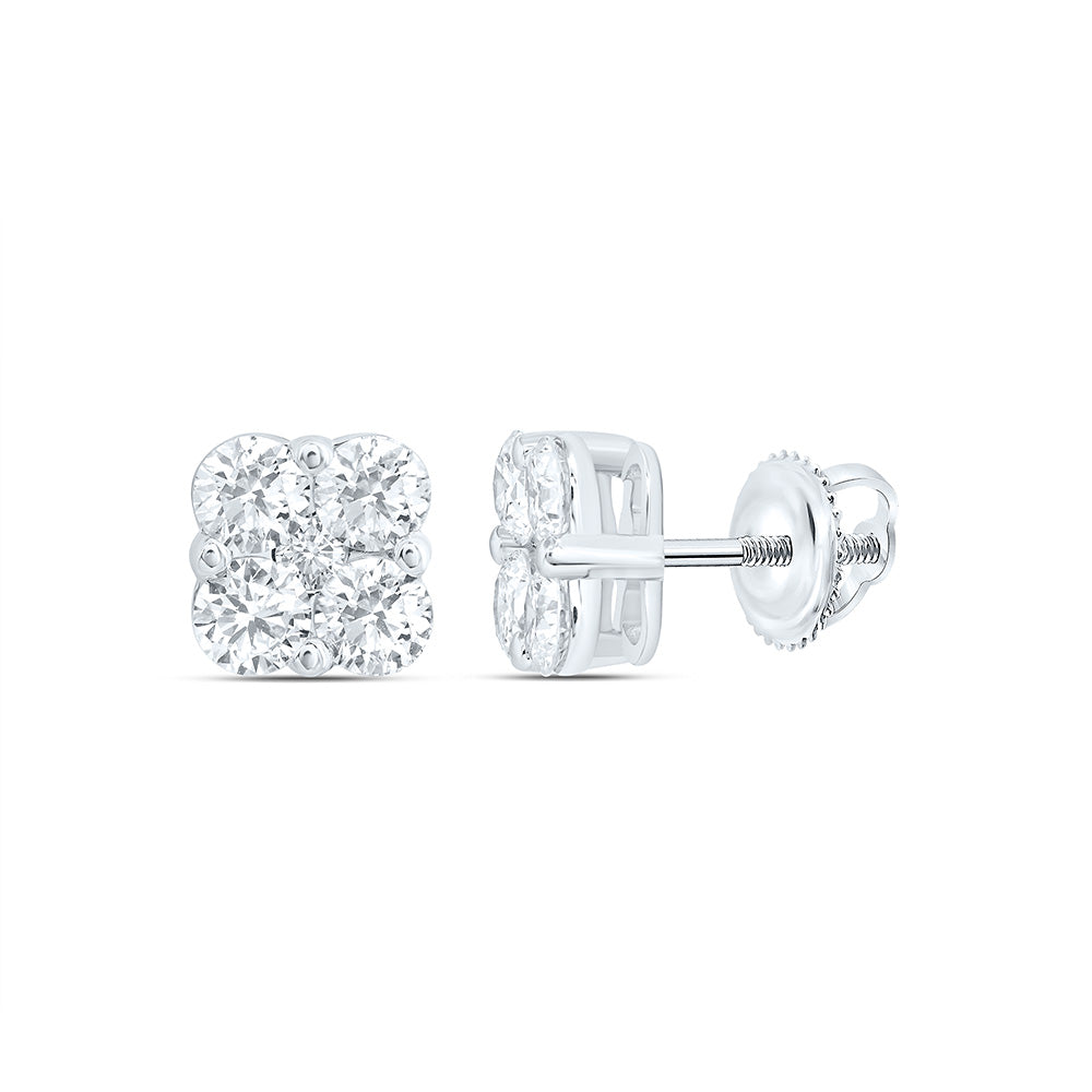 10k White Gold 1 CTW Lab Grown Diamond Fashion Stud Earrings