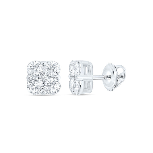 10k White Gold 1 CTW Lab Grown Diamond Fashion Stud Earrings