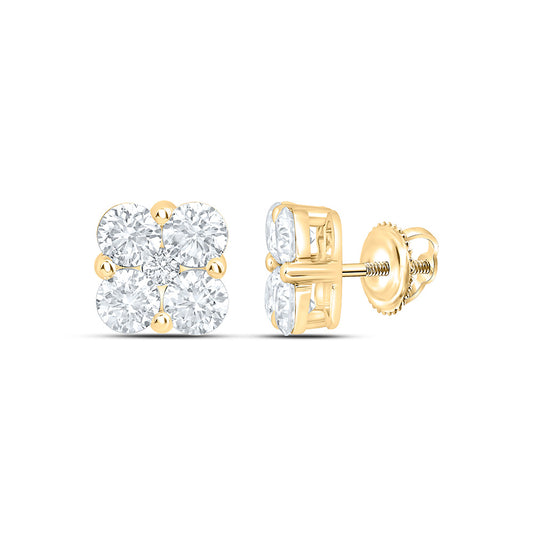 10k Yellow Gold 1.625 CTW Lab Grown Diamond Fashion Stud Earrings