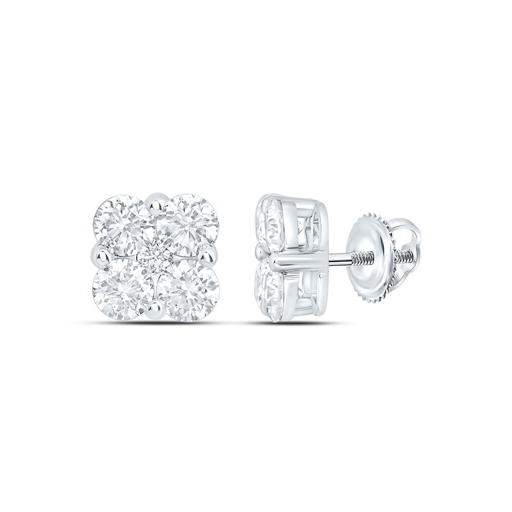 10k White Gold 1.625 CTW Lab Grown Diamond Fashion Stud Earrings