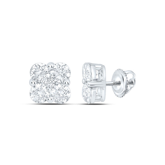 10k White Gold 1.625 CTW Lab Grown Diamond Fashion Stud Earrings