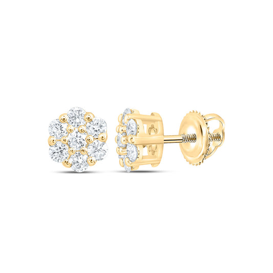 10k Yellow Gold 0.375 CTW Lab Grown Diamond Fashion Flower Stud Earrings