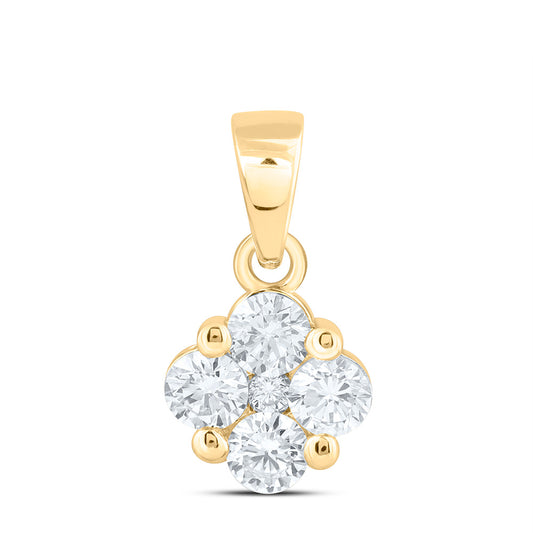 10k Yellow Gold 0.5 CTW Lab Grown Diamond Fashion Clover Pendant
