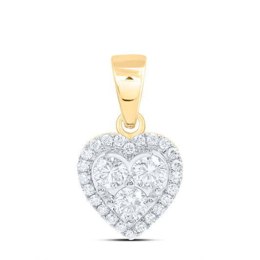 10k Yellow Gold 1 CTW Lab Grown Diamond Fashion Heart Pendant