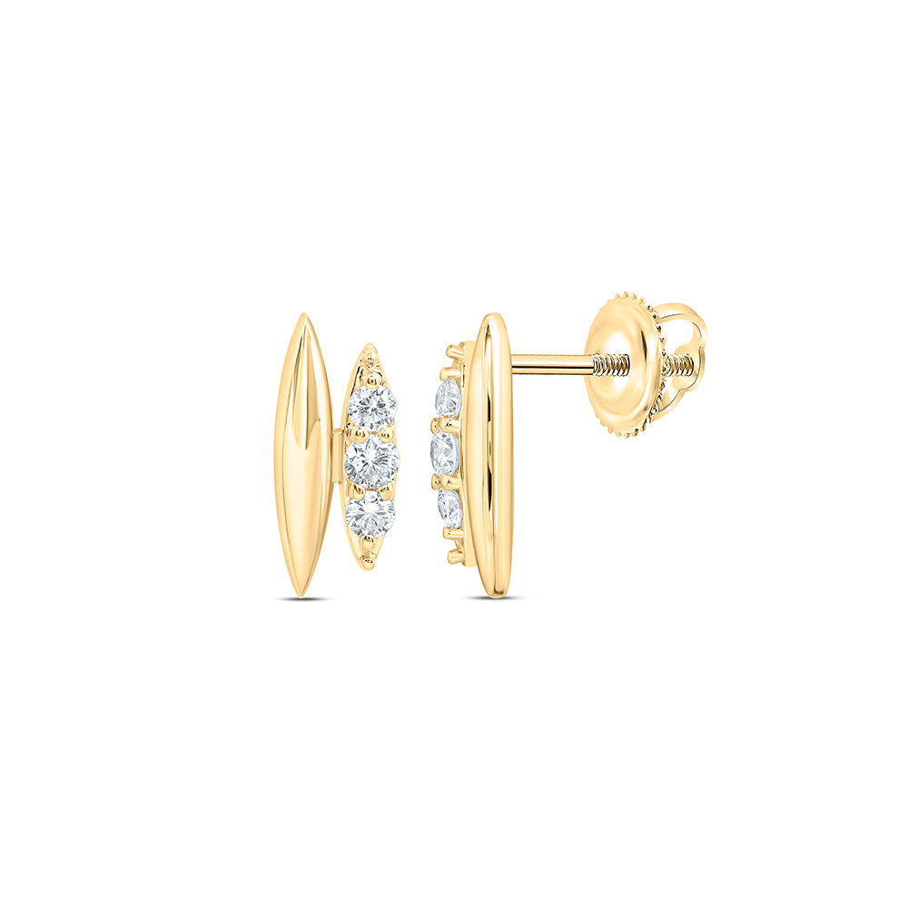 10k Yellow Gold 0.25 CTW Lab Grown Diamond Fashion Marquise Stud Earrings