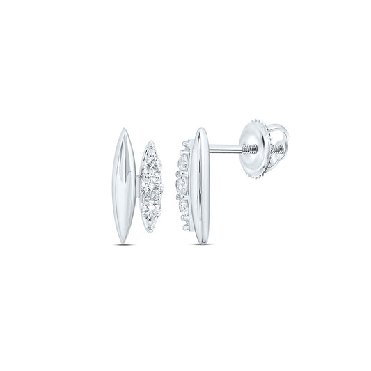 10k White Gold 0.25 CTW Lab Grown Diamond Fashion Marquise Stud Earrings