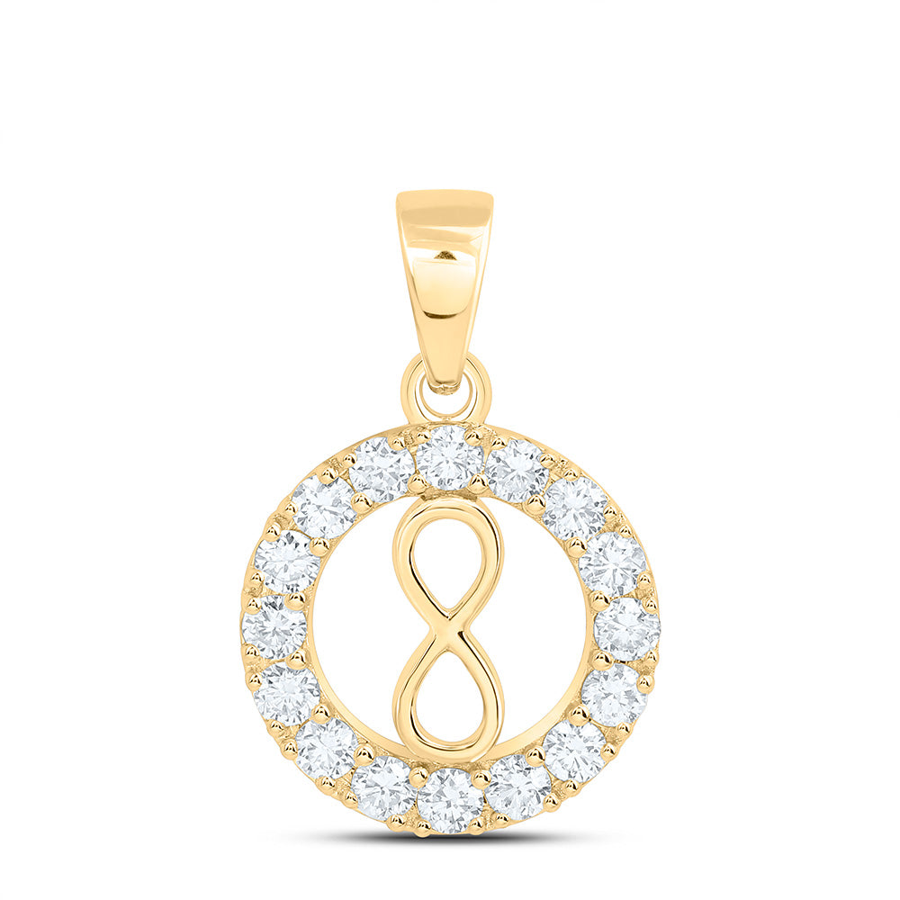 10k Yellow Gold 0.5 CTW Lab Grown Diamond Fashion Round Infinity Pendant
