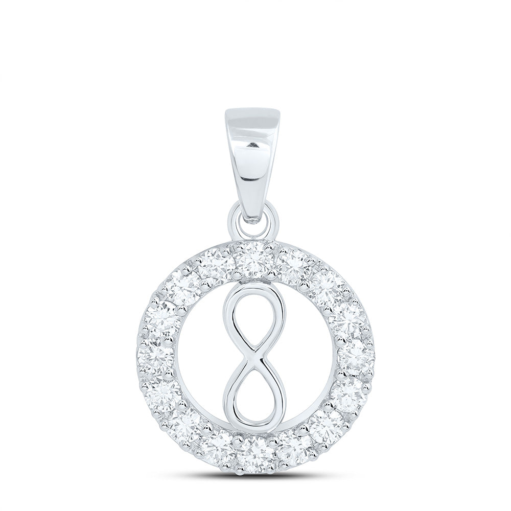10k White Gold 0.5 CTW Lab Grown Diamond Fashion Round Infinity Pendant