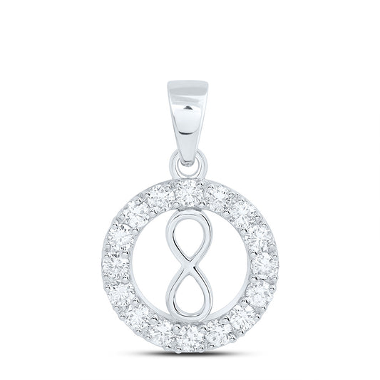 10k White Gold 0.5 CTW Lab Grown Diamond Fashion Round Infinity Pendant