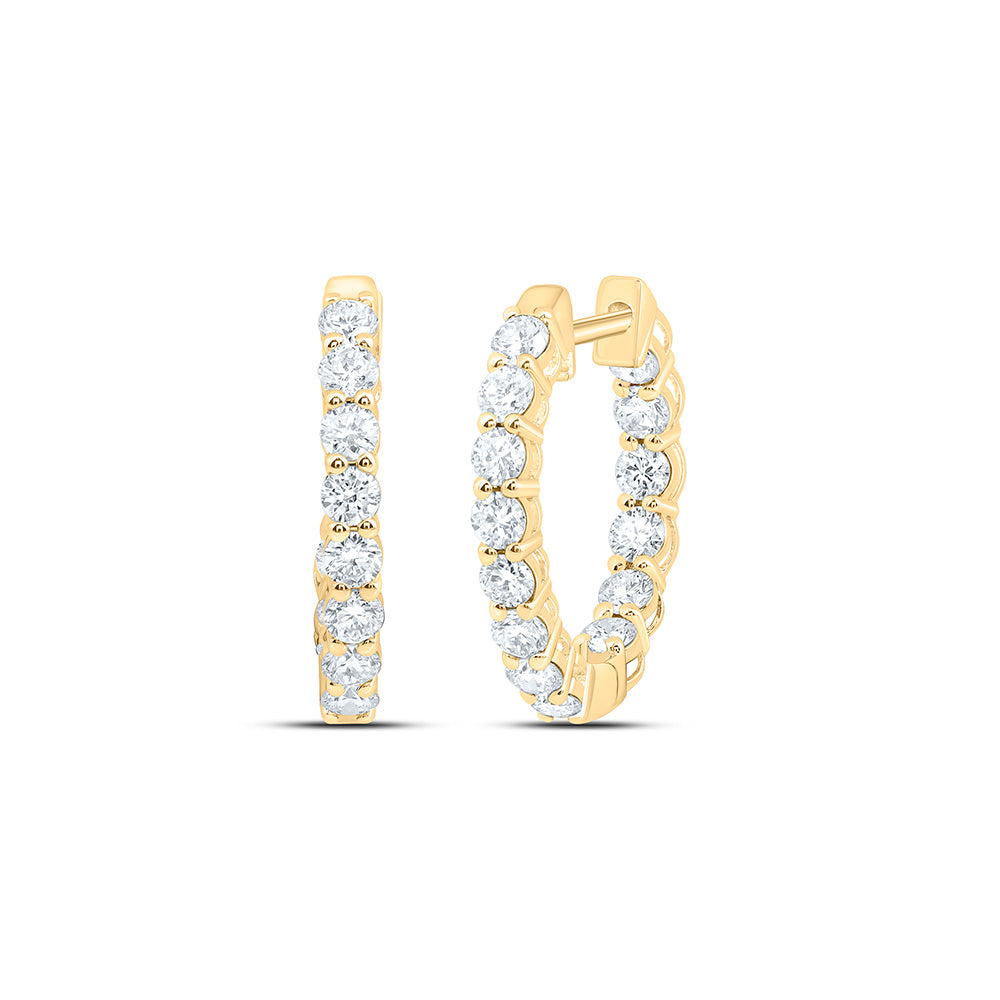 10k Yellow Gold 1.375 CTW Lab Grown Diamond Fashion Hoop Earrings