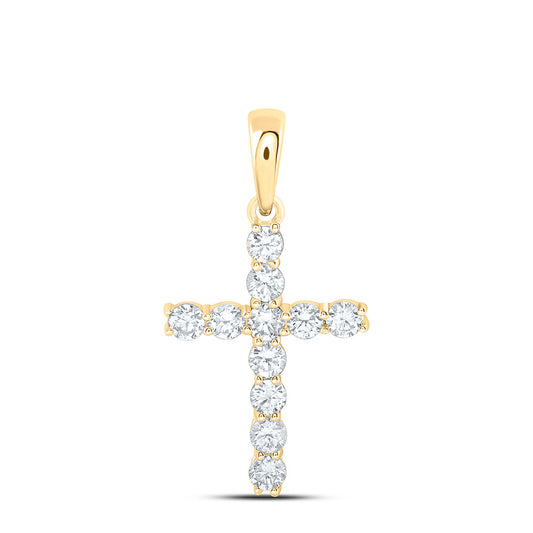 14k Yellow Gold 0.5 CTW Lab Grown Diamond Fashion Cross Pendant