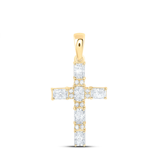 14k Yellow Gold 0.625 CTW Lab Grown Diamond Fashion Cross Pendant
