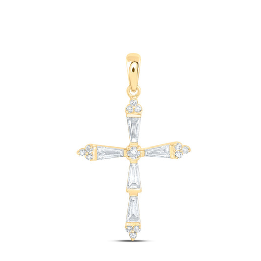 14k Yellow Gold 0.625 CTW Lab Grown Diamond Fashion Cross Pendant