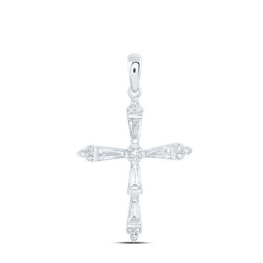 14k White Gold 0.625 CTW Lab Grown Diamond Fashion Cross Pendant