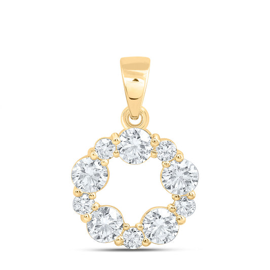 10k Yellow Gold 1 CTW Lab Grown Diamond Fashion Pendant