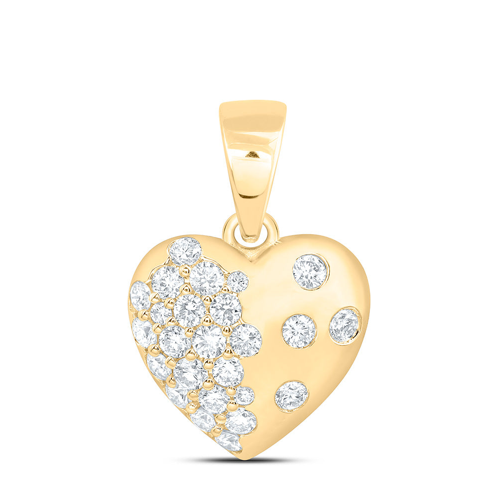 10k Yellow Gold 0.75 CTW Lab Grown Diamond Fashion Heart Pendant