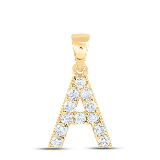10k Yellow Gold 0.375 CTW Lab Grown Diamond Fashion Initial "A" Pendant